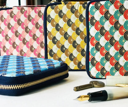 Kyoku Haku Seigaiha Zippered 10 Pen Case