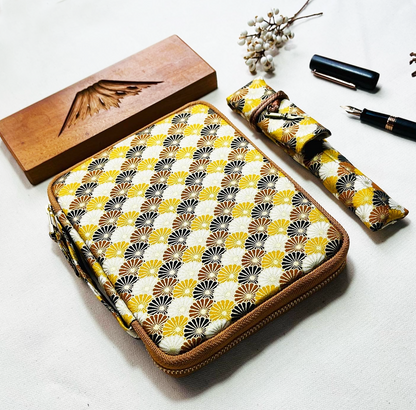 Kyoku Haku Seigaiha Zippered 10 Pen Case