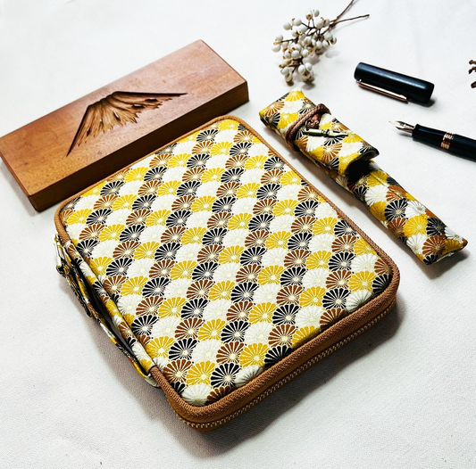 Kyoku Haku Seigaiha Zippered 10 Pen Case