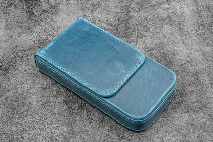 Galen Leather - Leather Magnum Opus 3 Slots Hard Pen Case with Removable Pen Tray