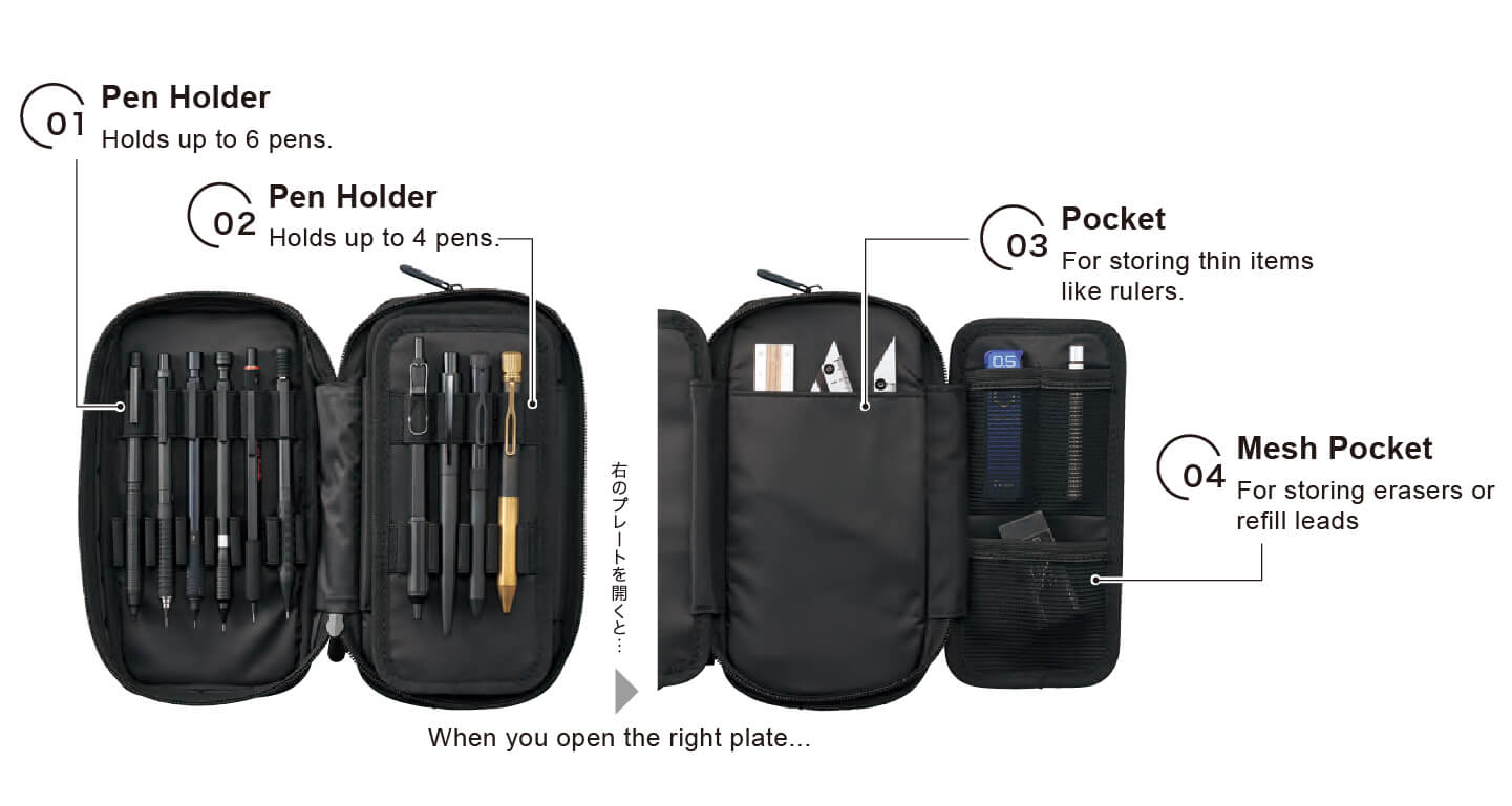 Lihit Lab Spread Double Pen Case