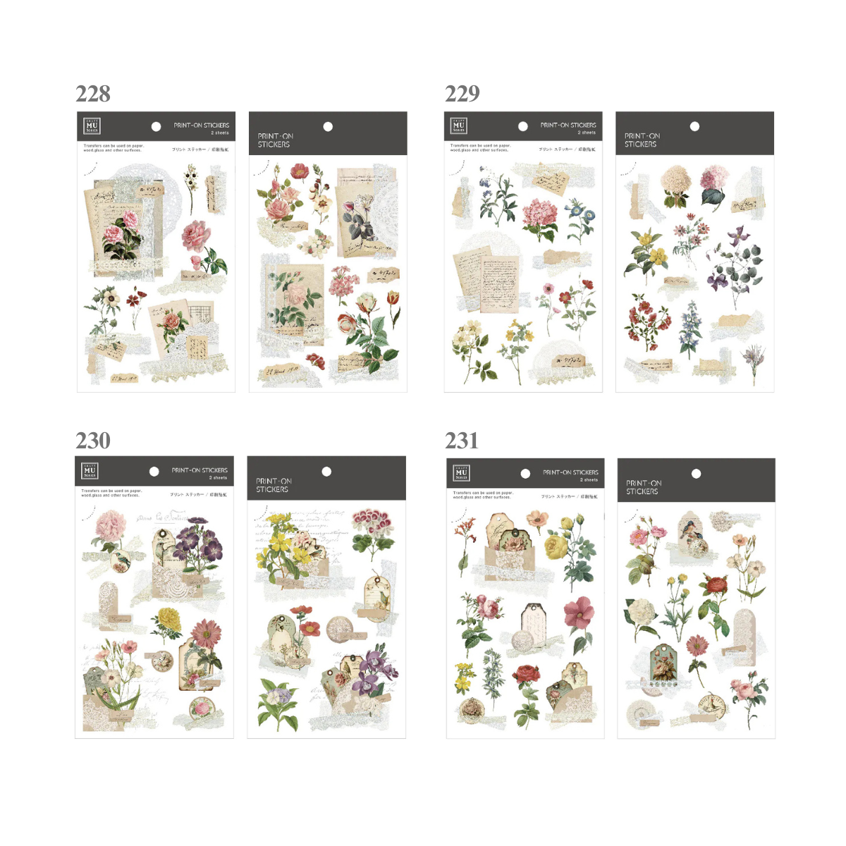 MU Pro Print-On Transfer Stickers [228-243]