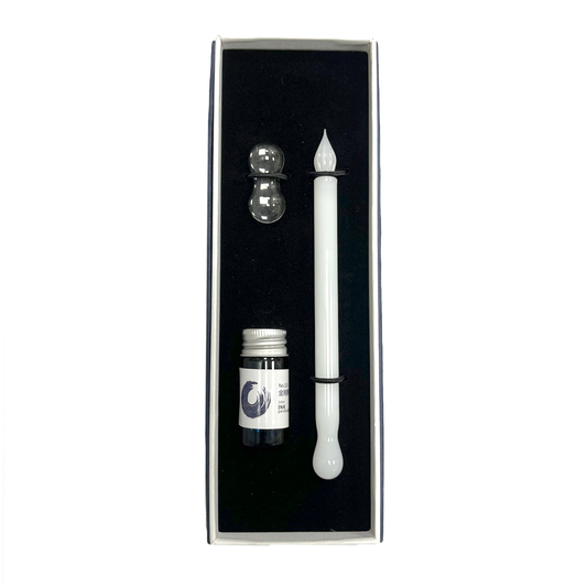 Majohn (Moonman) White Jade Dip Pen Set