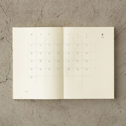 MIDORI MD Notebook Diary 2026 Monthly Block & Grid Memo A5 Thin