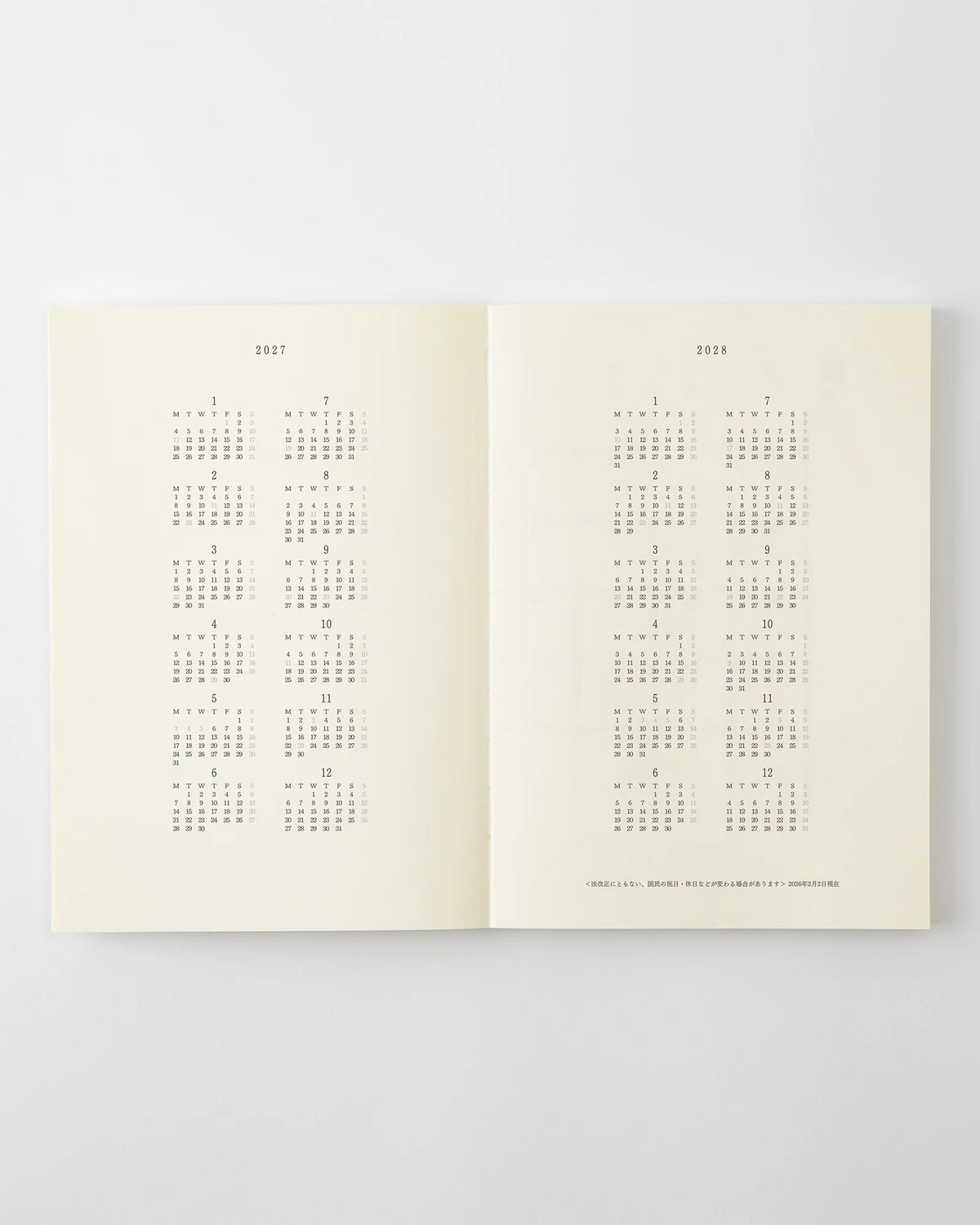 Midori MD Notebook Diary 2027