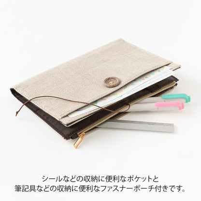 Midori Yuru Log Notebook B6 Cover (PVC & Cloth)