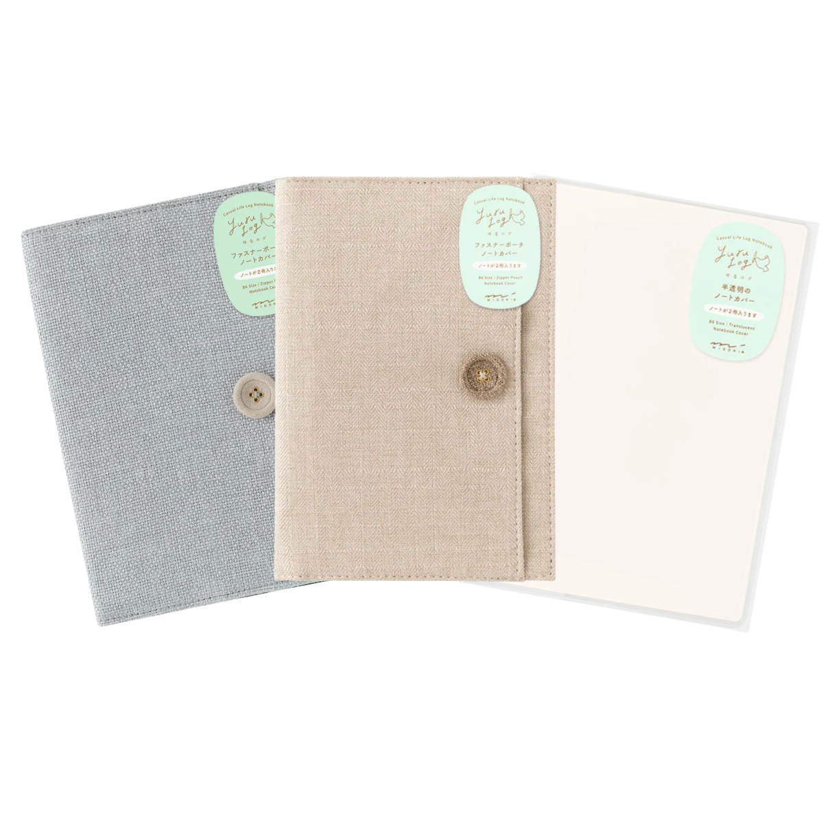 Midori Yuru Log Notebook B6 Cover (PVC & Cloth)