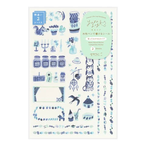 Midori Yuru Log Sticker (2 Sheets)