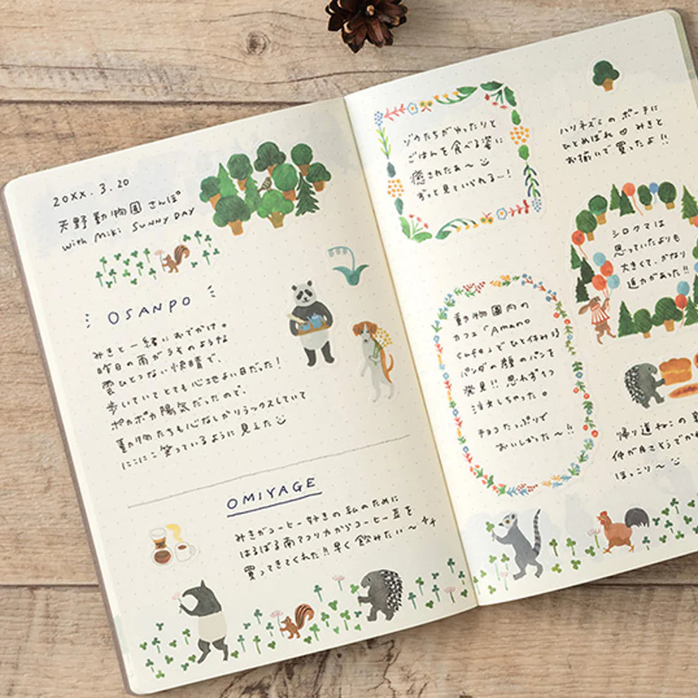 Midori Yuru Log Sticker (2 Sheets)