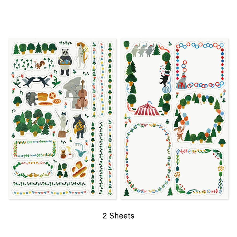 Midori Yuru Log Sticker (2 Sheets)