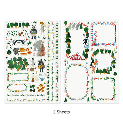 Midori Yuru Log Sticker (2 Sheets)