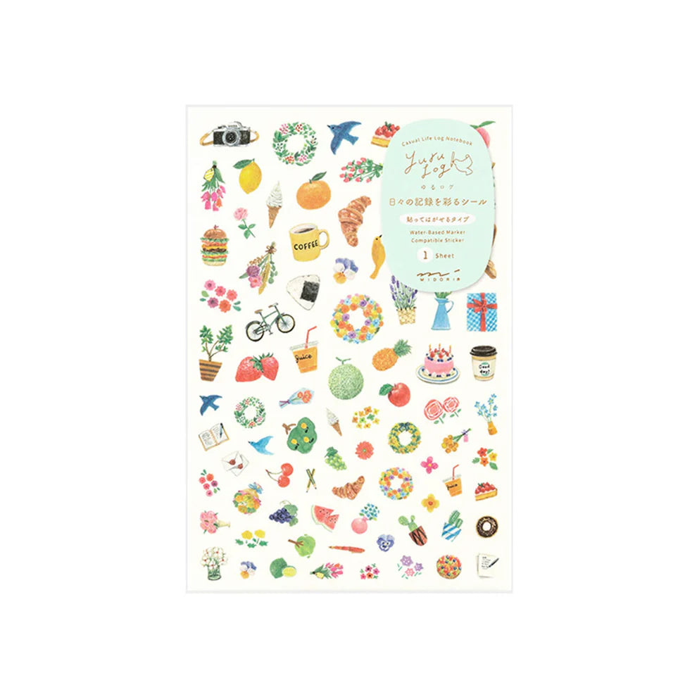 Midori Yuru Log Sticker (2 Sheets)