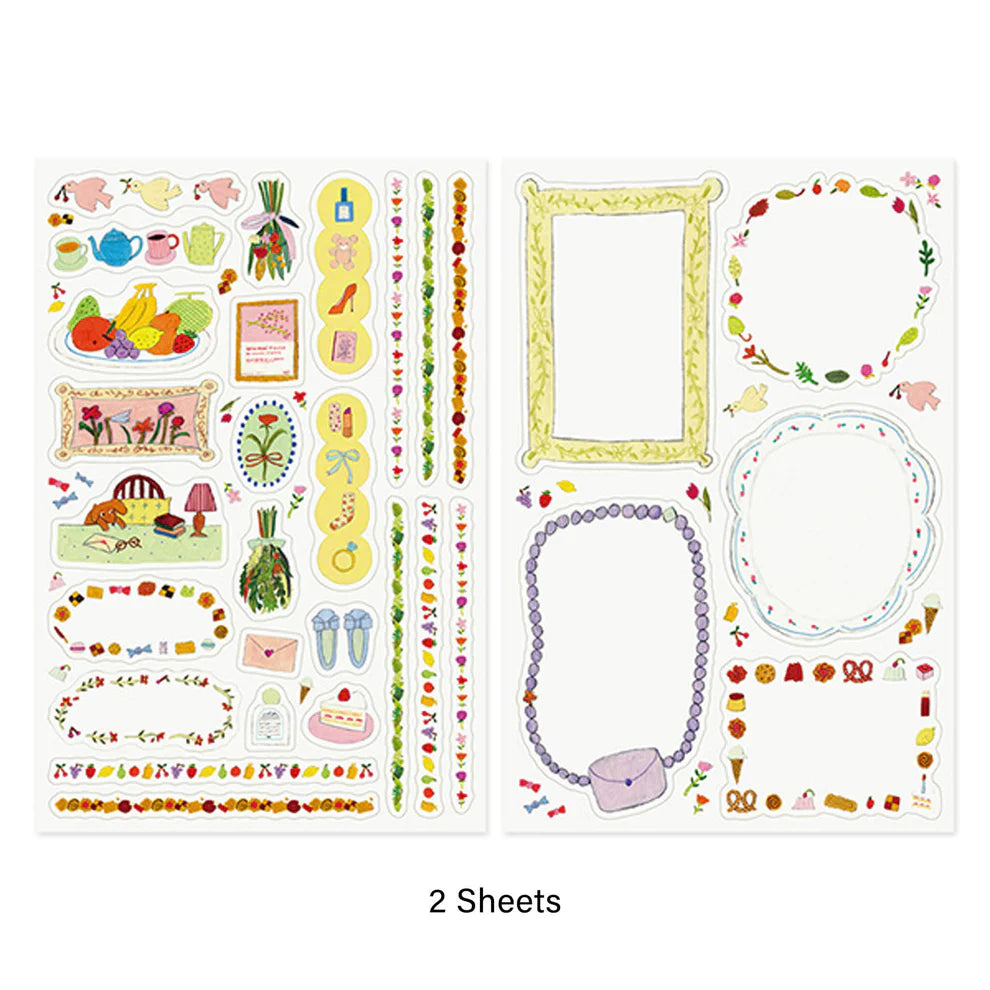 Midori Yuru Log Sticker (2 Sheets)