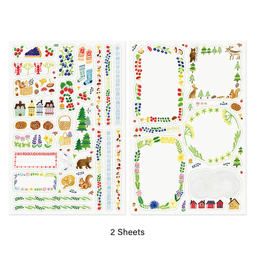 Midori Yuru Log Sticker (2 Sheets)