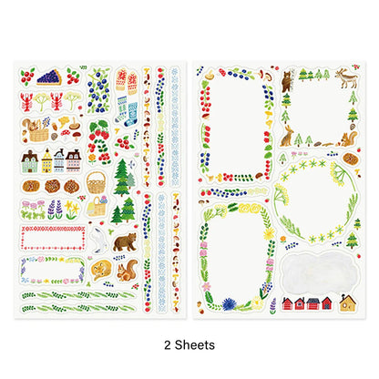 Midori Yuru Log Sticker (2 Sheets)