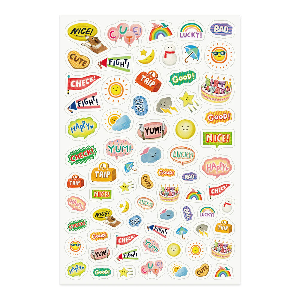 Midori Yuru Log Sticker (1 Sheet)