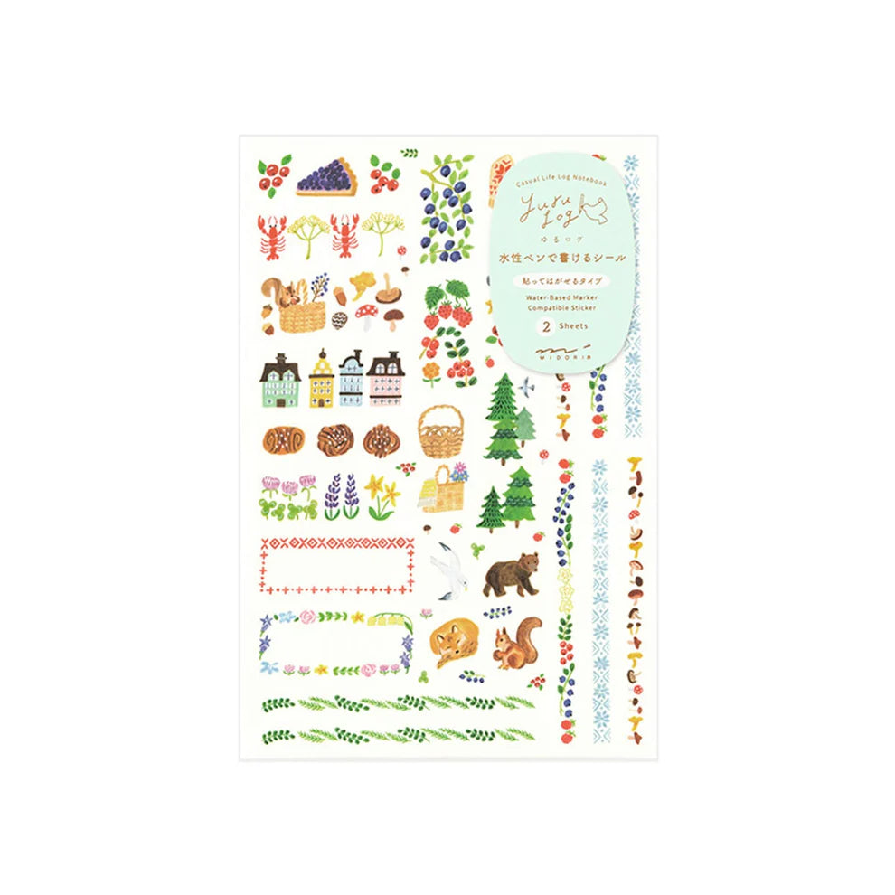 Midori Yuru Log Sticker (2 Sheets)