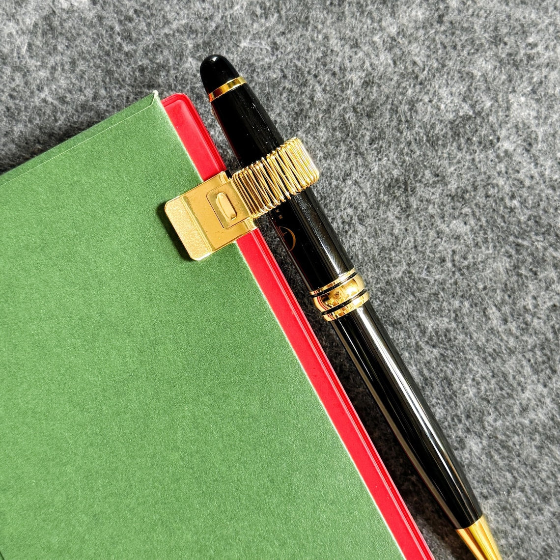 Mint Journal Studio Metal Pen Clip Holder with Elastic Spring Loop