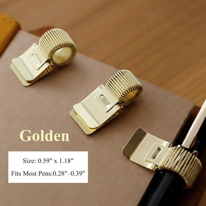 Mint Journal Studio Metal Pen Clip Holder with Elastic Spring Loop