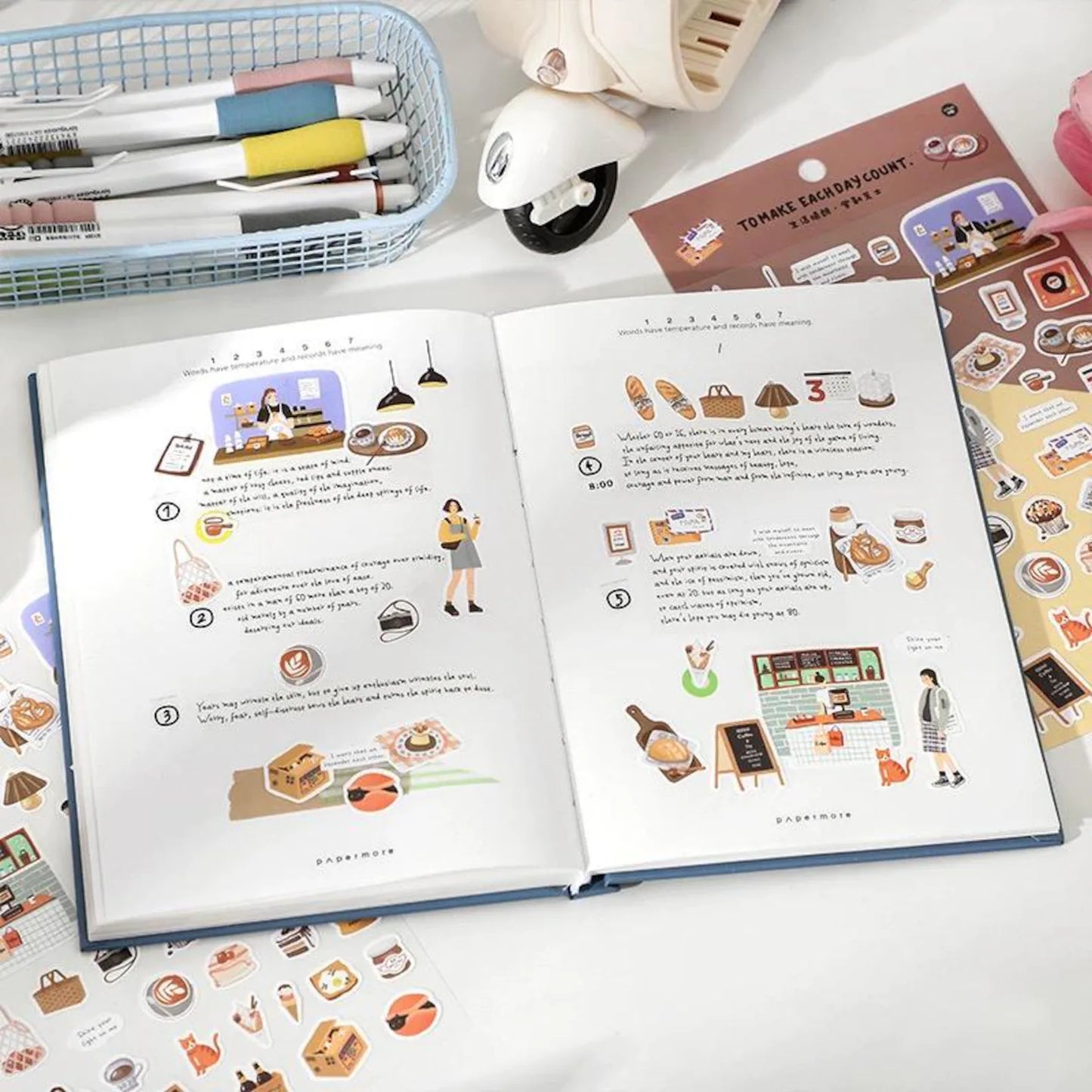Mint Journal Studio Adhesive Hand-Drawn Sticker Sheets