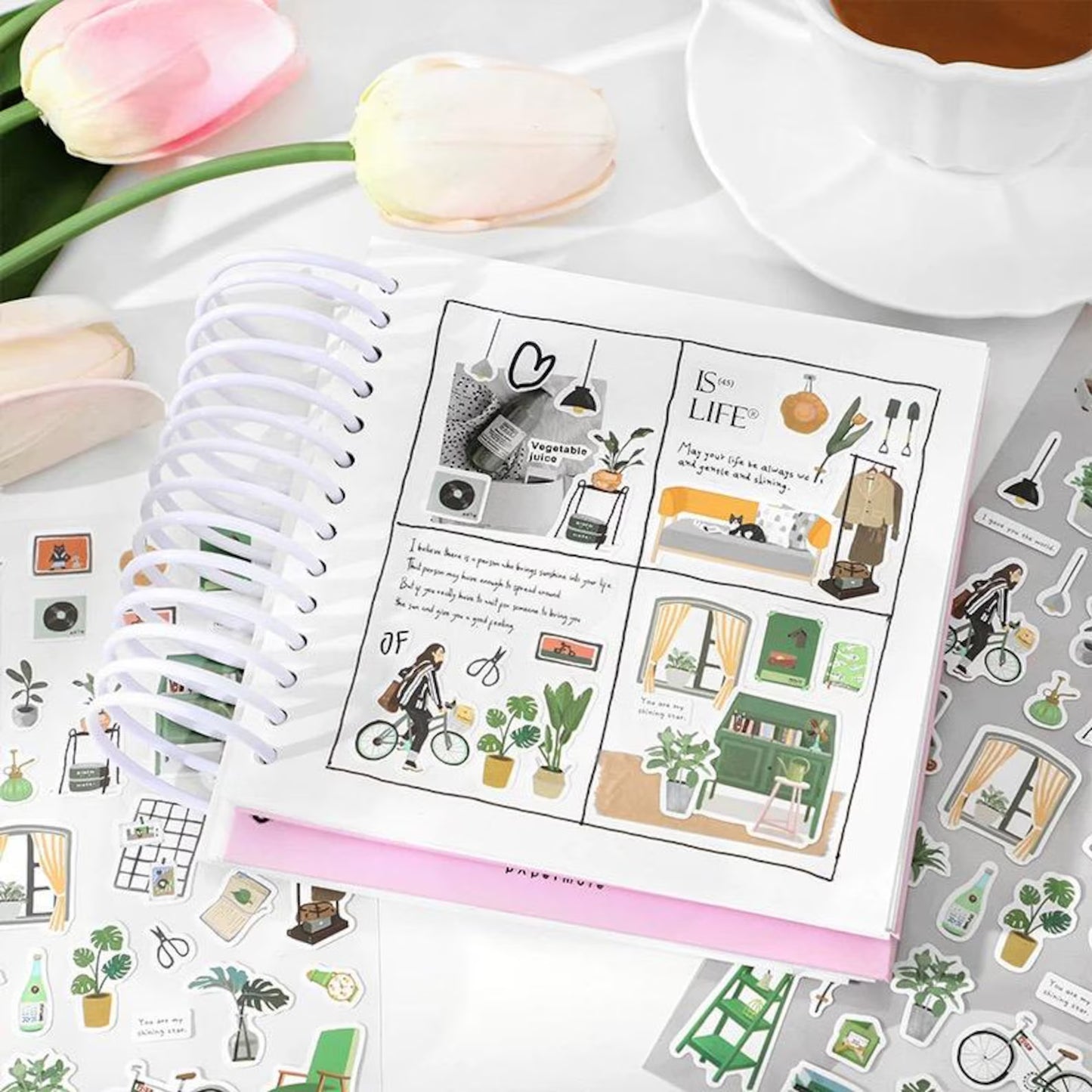 Mint Journal Studio Adhesive Hand-Drawn Sticker Sheets