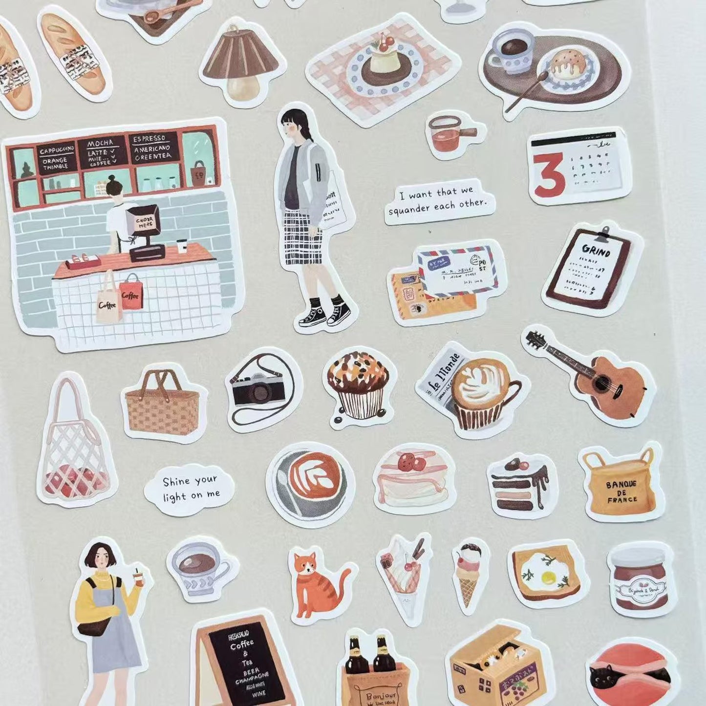 Mint Journal Studio Adhesive Hand-Drawn Sticker Sheets