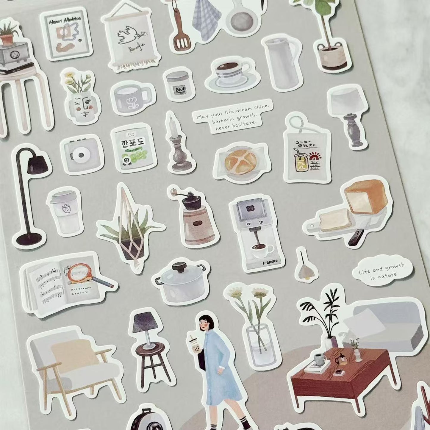 Mint Journal Studio Adhesive Hand-Drawn Sticker Sheets