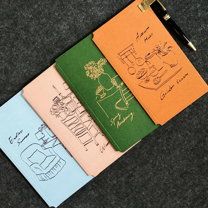 Mint Journal Studio Original Illustrated TN Insert Folder | Four Seasons Foil Storage Folder