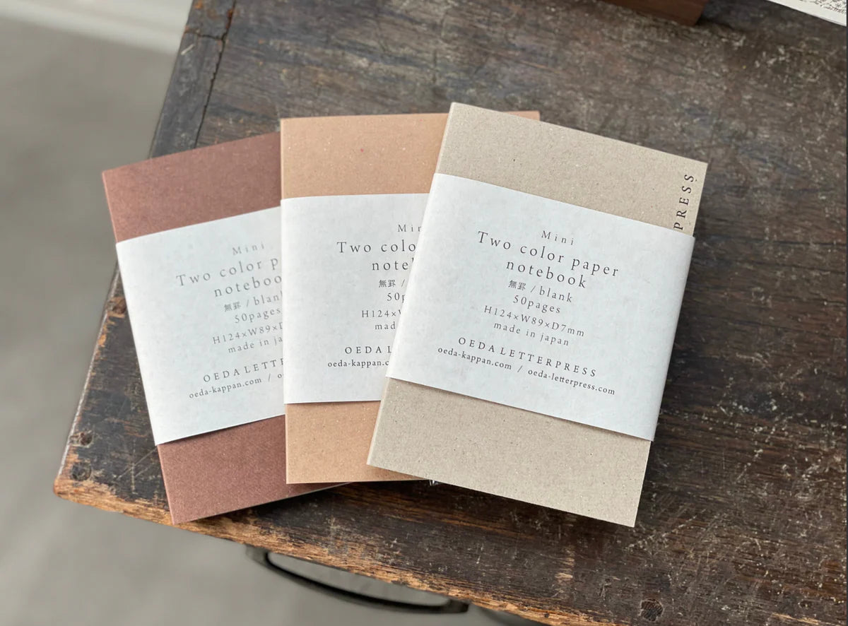 OEDA Letterpress Mini Two Color Paper Notebook (Passport Size)
