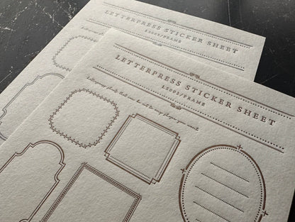 OEDA Letterpress Frame Sticker Sheet