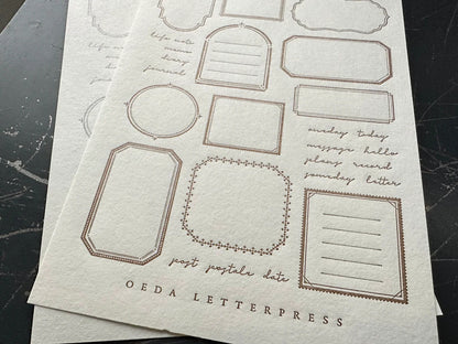OEDA Letterpress Frame Sticker Sheet