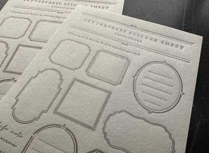OEDA Letterpress Frame Sticker Sheet