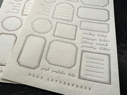 OEDA Letterpress Frame Sticker Sheet