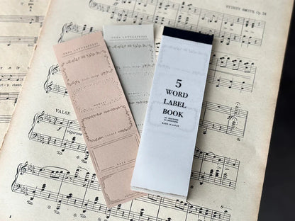OEDA Letterpress 5 Word Label Book