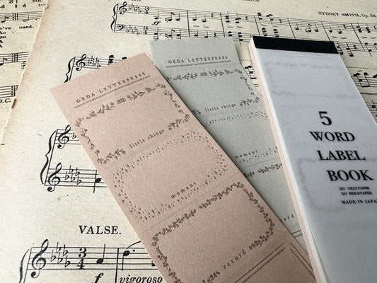OEDA Letterpress 5 Word Label Book