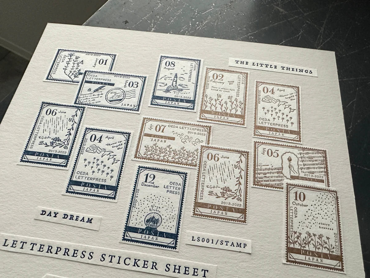 OEDA Letterpress Stamp Sticker Sheet