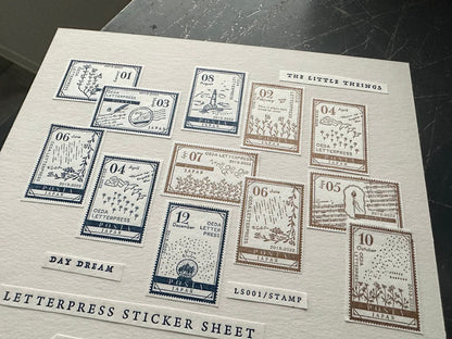 OEDA Letterpress Stamp Sticker Sheet