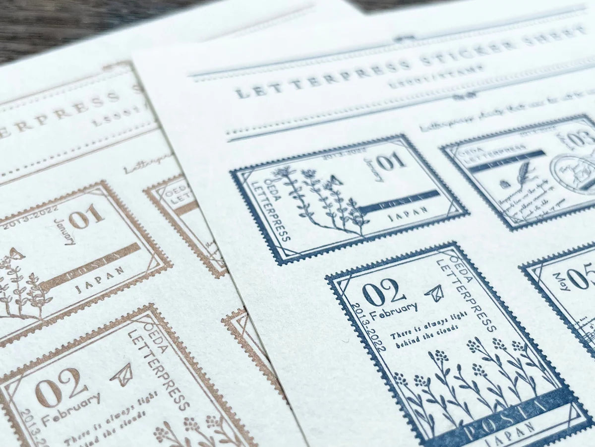 OEDA Letterpress Stamp Sticker Sheet