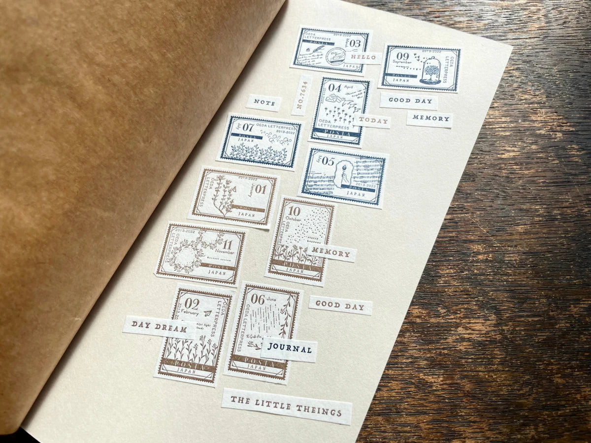 OEDA Letterpress Stamp Sticker Sheet