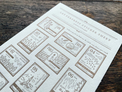 OEDA Letterpress Stamp Sticker Sheet