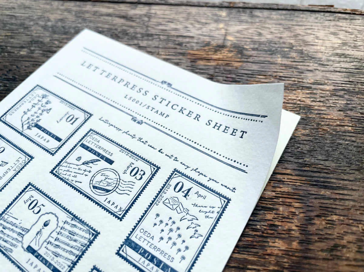 OEDA Letterpress Stamp Sticker Sheet