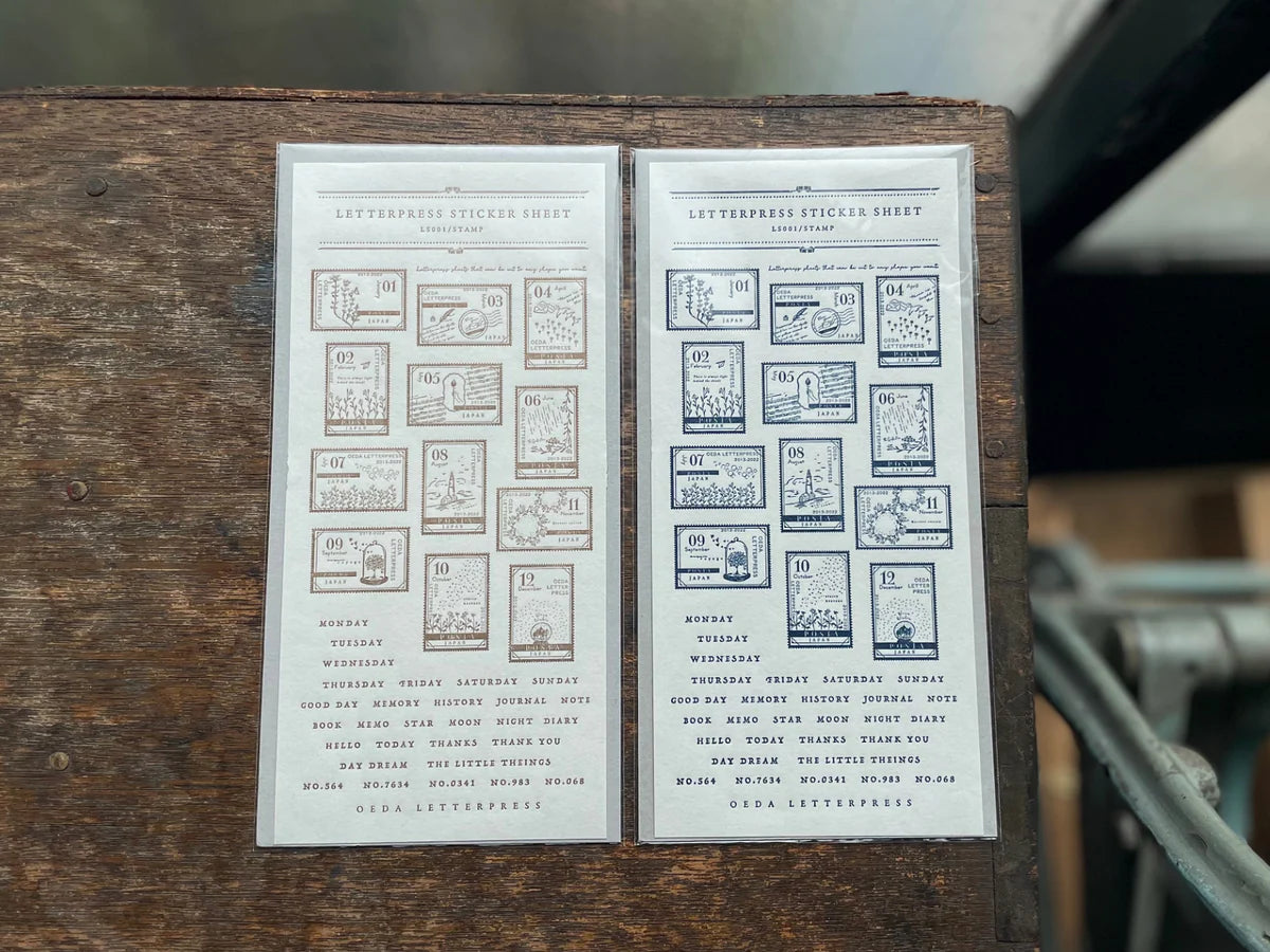 OEDA Letterpress Stamp Sticker Sheet