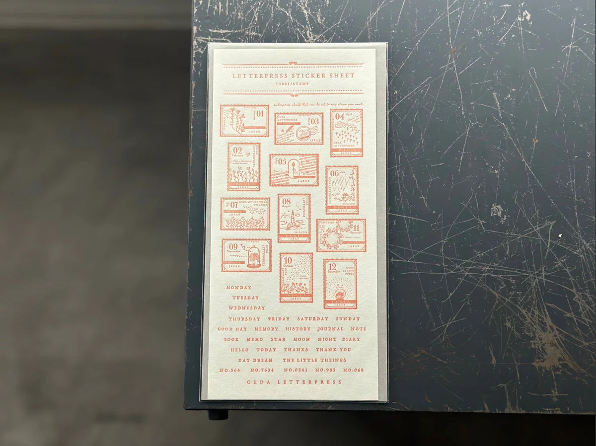 OEDA Letterpress Sticker 96mm x 210mm