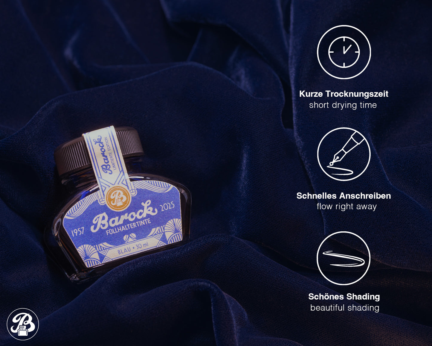 Octopus Fluids Barock Fountain Pen Ink [30ml] Limited Edition Blau 2025