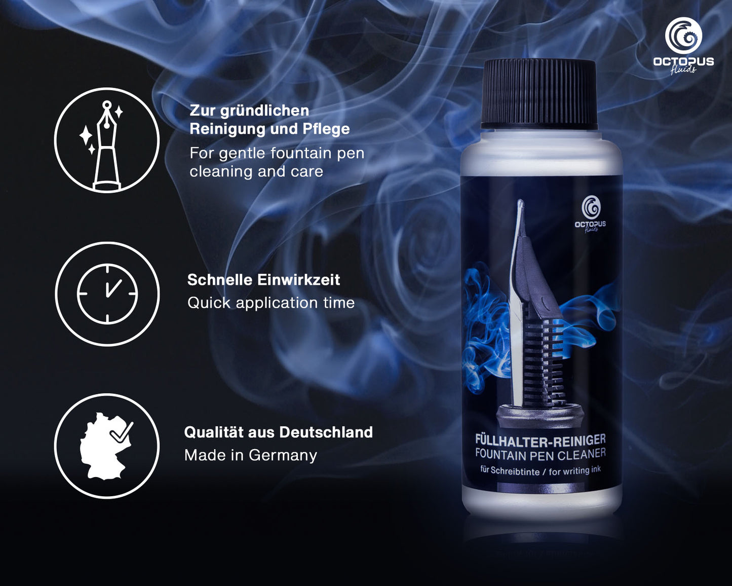 Octopus Fluids Fountain Pen and Ink Cleaner Set [Full Set]