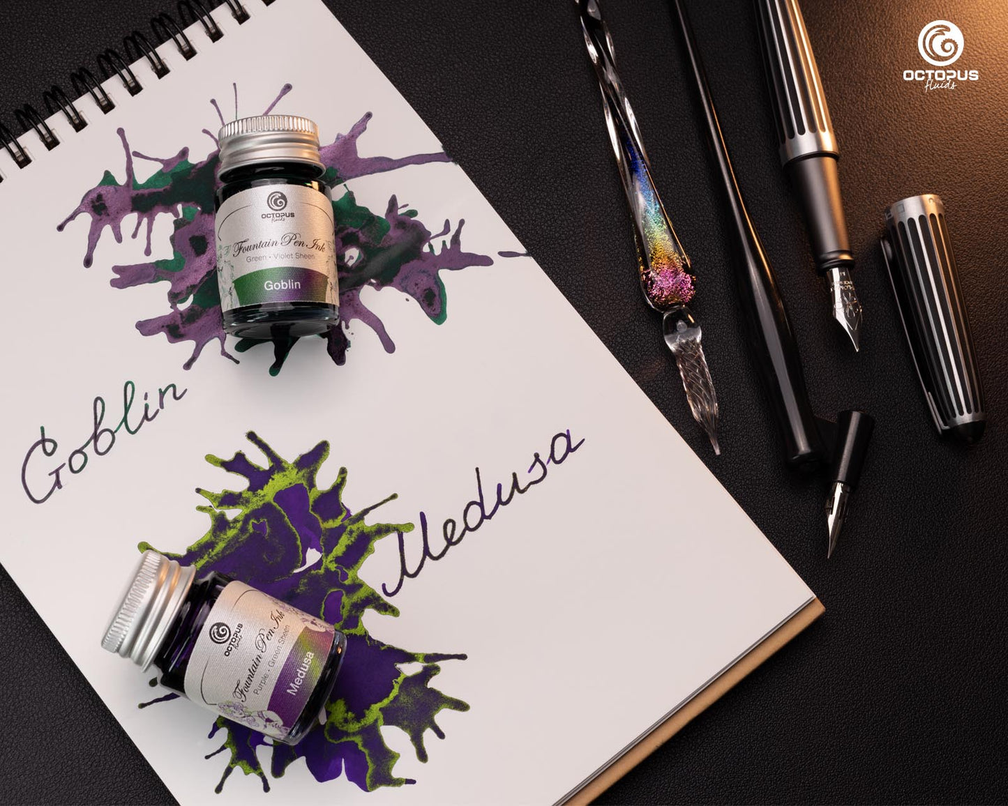 Octopus Fluids Sheen Fountain Pen Ink Set  [6 x 10ml]
