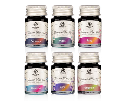Octopus Fluids Sheen Fountain Pen Ink Set  [6 x 10ml]