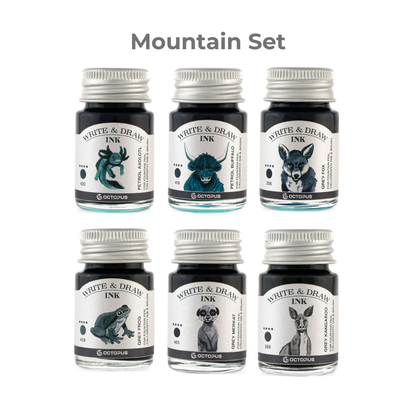 Octopus Fluids Pigement Waterproof Document Proof Write and Draw Ink [6x10ml]