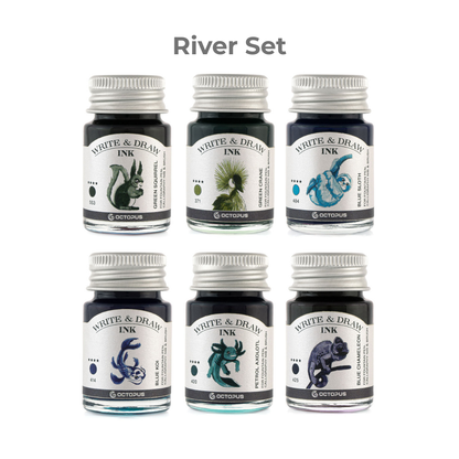 Octopus Fluids Pigement Waterproof Document Proof Write and Draw Ink [6x10ml]