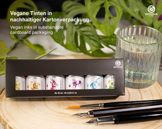 Octopus Fluids Pigement Waterproof Document Proof Write and Draw Ink [6x10ml]